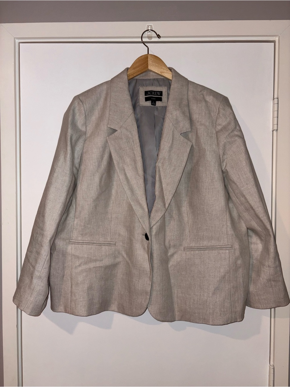 J. Crew 'Parke' Single-Button Blazer in Bone Grey